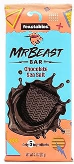 Feastables MrBeast Dark Chocolate Sea Salt Bar – Made with Organic Cocoa, Plant-Based, Vegan, No Artificial Ingredients, 60g