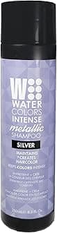 Watercolors INTENSE METALLIC Semi Permanet Color Depositing Shampoo-Sulfate & Paraben Free to Maintain & Enhance Hair Color 8 fl oz - SILVER