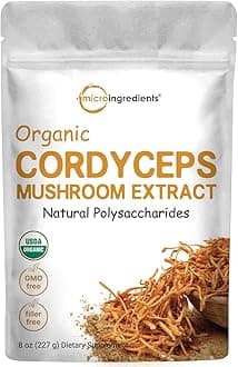 Micro Ingredients Sustainably US Grown Organic Cordyceps Mushroom 100:1, 6 Ounce, Supports Energy and Immune Health, No GMOs and Vegan Friendly