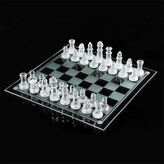 Elegant 10" Glass Chess Set - Premium Quality Board Game for All Ages for Chess Enthusiasts and Home Decor