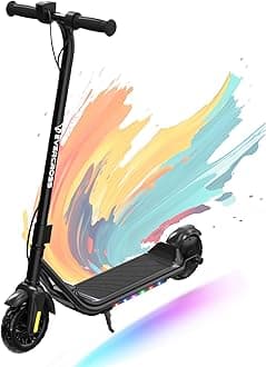 E6 Electric Scooter for Kids, 7" Lightweight E-Scooter for Ages 6-12, Electric Scooter with A Range of Up to 20 km and 7-Color Lights, 3 Speed Modes (8, 12, 16 km/h)