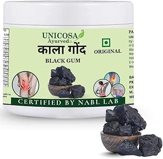 UNICOSA Ayurveda Natural & Pure Kala Gond | Gond Siyah | Black Gum | 100% Pure & Ayurvedic | Lab Tested and Certified (100 gm)