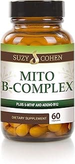 - Suzy Cohen, Mito B Complex Dietary Supplement, 5-MTHF, Adeno B12, Methylation Support, Supports Healthy Nervous System, Boost Energy, Vitamin B, 60 Servings