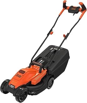 BLACK+DECKER BEMW451BH-B1 1200W Electric Lawn Mower With Bike Handle, 13" (33cm) Winged Blade,Max. Mowing Area 300 Meter Square, 35 L Grassbox Capacity, 12m Cable Length, 1 Year Manufacturer Warranty