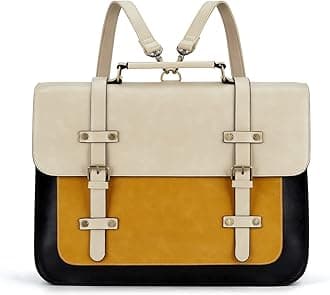 ECOSUSI Laptop Bag for Women Vegan Leather Messenger Bag Fashion Briefcase Backpack 15.6 inch Computer Satchel Bag