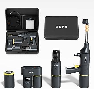 BAYU 3 in 1 Car Smart Kit, 8000PA Car Vacuum Cleaner, 200PSI Cordless Pressure Washer, 150PSI Tire Inflator Portable Air Compressor for Car, Bike, Motor (E)