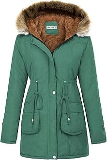 GRACE KARIN Women's Winter Coats Fleece Parkas Anoraks Hooded Military Jacket Coats