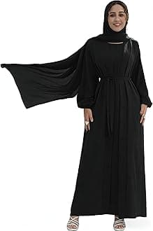Women's Muslim Dress Two Pieces Set Islamic Prayer Abaya Modest Solid Color Muslim Outfits