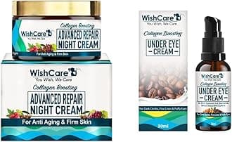 WishCare Collagen Boosting - Advance Repair Night Cream - 50 gm & Collagen Boosting Under Eye Cream For Dark Circles & Wrinkles - 30ml