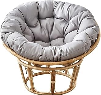 MIAOMI Garden Round Papasan Chair Cushion | Water Resistant Indoor Outdoor Hammock Rattan Swing Seat Pad | Comfy Tufted Patio Furniture Cushions | Hanging Egg Chair Pads