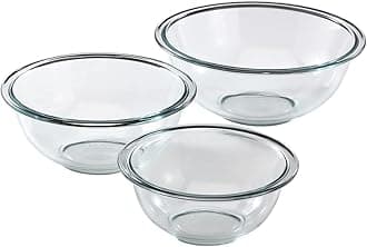Pyrex Essentials (3-Piece) Glass Mixing Bowls Set For Prepping, Baking and Cooking, Preheated Oven, Dishwasher, Freezer, and Microwave Safe