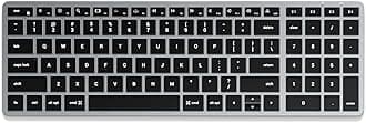SATECHI Slim X2 Thin Bluetooth Wireless Keyboard - US QWERTY Arrangement, Backlit Numeric Keypad Support Multi-Pairing - Compatible with MacBook Air & Pro M5/M4, Mac Mini, iPad Air & Pro, iMac and More - Space Gray