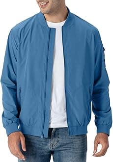 Rdruko Men's Lightweight Bomber Jacket Flight Golf Casual Active Shell