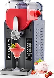 Slushie Machine, No Ice Needed Slushy Maker for Home, Real-Time Temp Display, Auto-Clean, 6 Preset | Frozen Margaritas, Cocktails, Frappés, Ice Cream, Smoothies, Milkshakes,Summer Parties, Blue