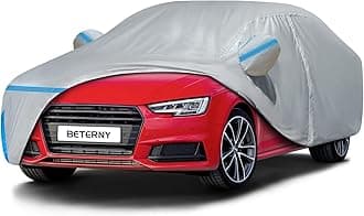 Car Cover for 2008-2025 Audi A4/S4 Sedan, Waterproof Custom-fit All Weather Sun Rain UV Dust Snow Protection Outdoor A4 Full Car Cover with Door Zipper and Cotton Lining-Gray