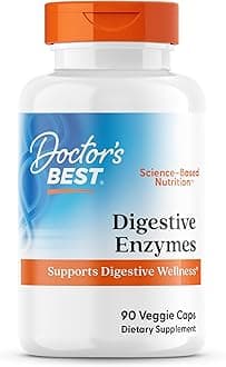 Doctor's Best Digestive Enzymes Non-GMO Vegetarian Gluten Free, 90 Veggie Caps