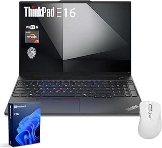 ThinkPad E16 Gen 2 Business Laptop, 16" FHD+, AMD Ryzen 7 7735U, 16GB DDR5 RAM, 1TB SSD, Fingerprint, Backlit Keyboard, HDMI, Wi-Fi 6, Windows 11 Pro, Black, w/Bundle