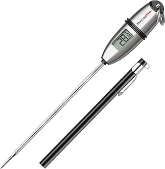 ThermoPro Thermometer, Cooking Kitchen Thermometer, Digital Cooking Thermometer, Temperature Control for Oil, Meat, Milk, Tempura, Coffee, Fried Food, Tea, Barbecue, Thermometer, Stainless Steel,
