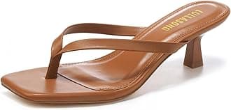 Women's Kitten Heels Sandals Square Open Toe Flip Flop Heels 1.8-2 Inch Heeled Sandals for Women