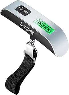 Digital Hanging Luggage Scale with Backlit for Travel, Portable Handheld Suitcase Weight Scale with Hook, 110 Pounds, Battery Included