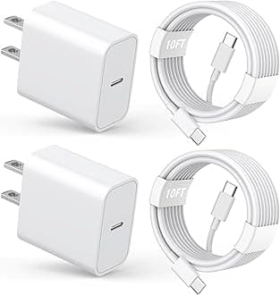 iPhone 16 Pro Max Charger, 2 Pack 20W USB C Fast Charging with 10FT USB C to C Cable for iPhone 16/16 Plus/15/15 Plus, iPad Pro