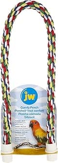 JW Comfy Perch 32 Inch for Birds, Flexible Multi-Colour Rope Perch for Birds, Twist & Bend, Holds Shape & Maintains Grip Strength, Suitable for Lovebirds, Cockatiels, Conures, and Medium Birds