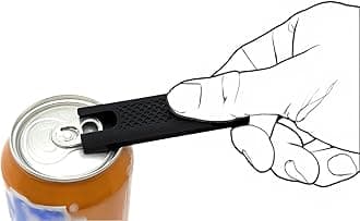 Intulon Soda Can Tab Opener, Pop Tab Lifter for Easy Opening - Compact Kitchen Gadget for Seniors, Arthritis Friendly, Portable Pocket Tool (Black, Regular (2 Pack))