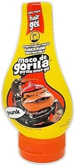 Moco De Gorila Mini Punk. Maximum Hold Hair Gel. Easy Squeeze Bottle. No Residue. 2.99 Oz / 84.7 gr.