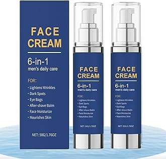 6 in 1 Particle Face Cream for Men Eye Bags, Mens Face Moisturizer, Mens Anti Aging Face Cream, Natural Moisturiser Organic Anti-wrinkle Face Neck Firming Cream, After Shave Lotion for Men (2)