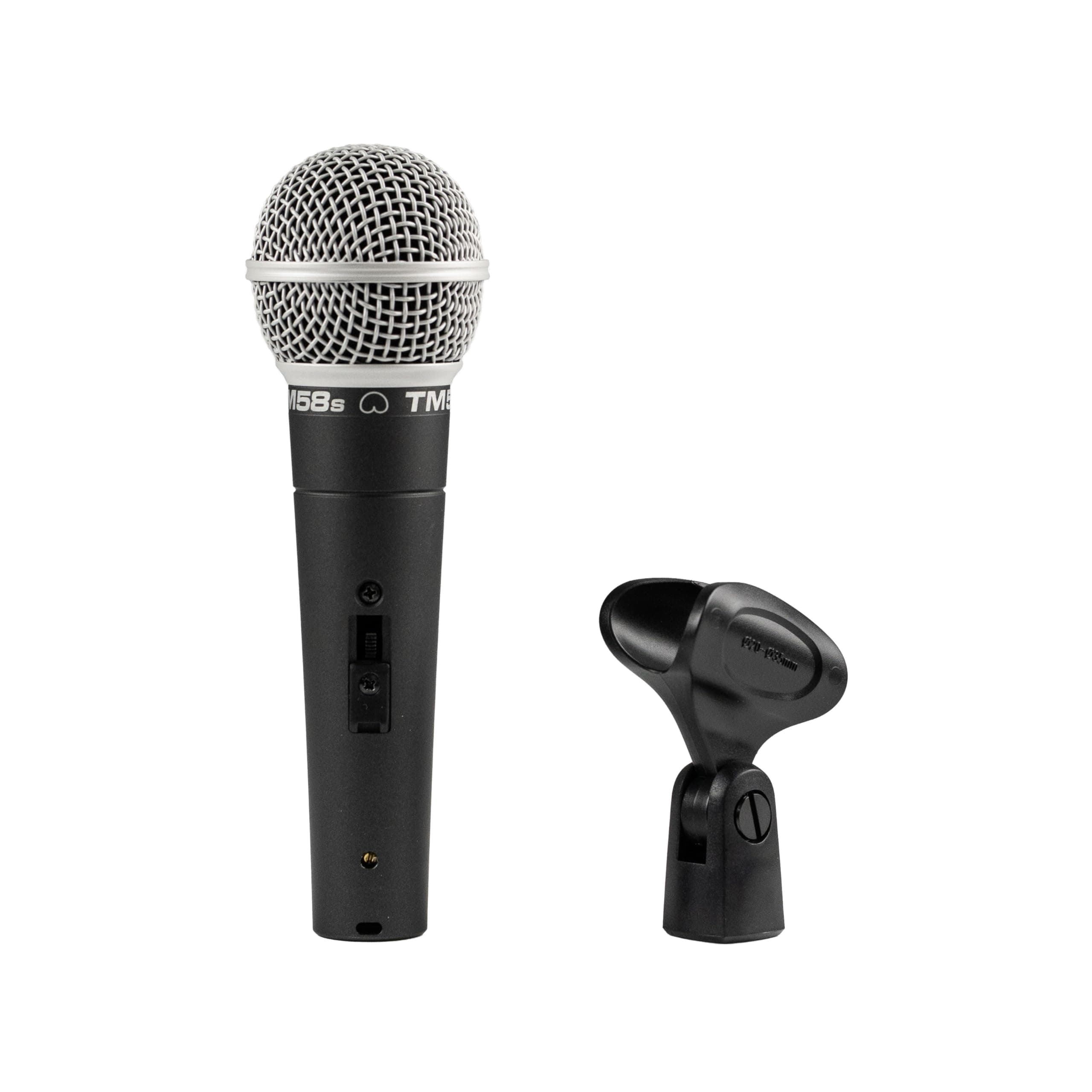 TM58S Dynamic Vocal Microphone with Locking On/Off Switch, Cardioid Pattern, High SPL, Shock-Mounted Capsule, XLR, for Live Stage & Speech