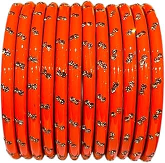 COLORIQUE Lac Bangles Set for Women & Girls – Handcrafted Indian Ethnic Bangles with Sparkling Stone Embellishments (Pack of 12)