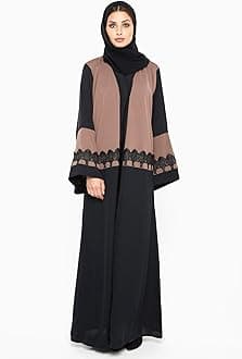 Nukhbaa Womens Abaya Made With Fine Fabric, Comes With Matching Hijab AJ370A Traditional (pack of 5)