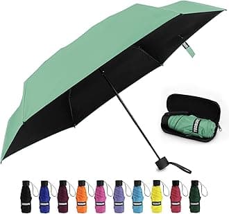 Small Mini Umbrella with Case Light Compact Design Perfect for Travel Lightweight Portable Parasol Outdoor Sun&Rain Umbrellas