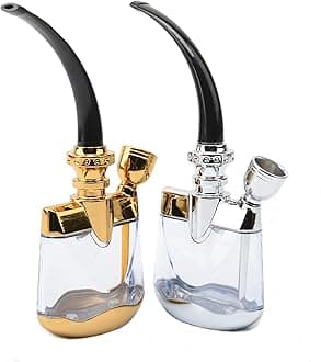 2 PCS Great Gifts for Mini Portable Hookah set with Shisha Accessories - TSHIRENHE - Golden and Silver, Handheld Hookah set, Perfect gifts for Boyfriend, Father, Husband, Brother, Sister or Friends