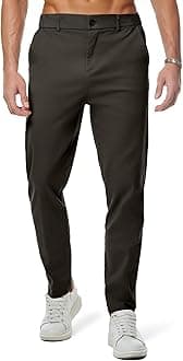 JMIERRMen's Chino Pants Casual Stretch Waist Tapered Trousers with Pockets