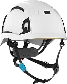 EVO ALTA SKYWORKER Mountaineering-style Safety Helmet Hard Hat - Black - Vented - Wheel Ratchet - All-Round High Impact Head Protection - Adjustable 4-point Chinstrap - EN 12492 & EN 397