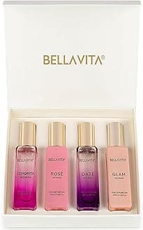 Bellavita Luxury Women's Perfume Gift Set with Rose, Senorita, Date, and Glam | 80ml | Perfume for Women | Pink Pepper, Yuzu, Floral Peach, and African Orange Notes | Long Lasting Women's Fragrance