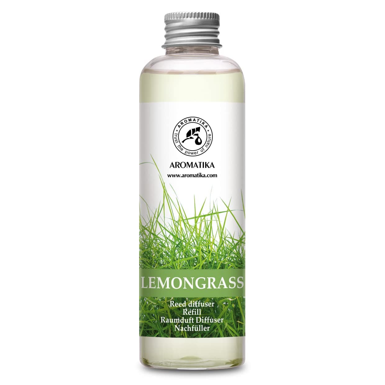 Lemongrass Reed Diffuser Refill, Natural Essential Lemongrass Oil 6.8 Fl Oz - Fresh & Long Lasting Fragrance - Best Reed Diffuser Oil Refill for Aromatherapy - Home - Office - Restaurant