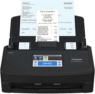 ScanSnap iX1600 Receipt Edition Color Duplex Invoice Document Scanner for Mac and PC Works with QuickBooks Online, Black