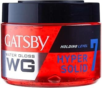 Gatsby Japan Water Gloss - Hyper Solid, Wet Look Hair Gel, Shine Effect, Long Lasting Hold, Non Sticky, Easy Wash Off, Holding Level 7, 300gm