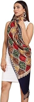 SWI WITH LABEL Women's Kashmiri Aari Embroidered Wool Stole (Kp102)