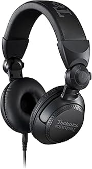 Professional DJ Headphones with 40mm CCAW Voice Coil Drivers, 270° Swivel Housing and Locking Detachable Cord; Lightweight, Foldable High Input - EAH-DJ1200-K (Black)