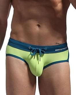 BRAVE PERSON Men's Sexy Color Matching Beach Swimwear Sport Shorts Swim Briefs B1135