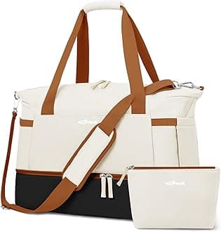 Gym Bag for Women, Personal Item Travel Bag with Shoes Compartment, Weekender Overnight Duffel Bag with Wet Pocket, Carry On Bag for Women, Travel, Gym, Weekend