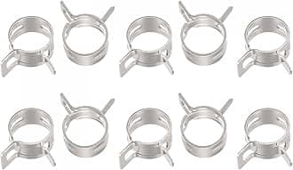sourcing map 10pcs 13mm Spring Band Type Action Fuel/Silicone Vacuum Hose Pipe Clamp Low Pressure Air Clip Clamp, Nickel Plated