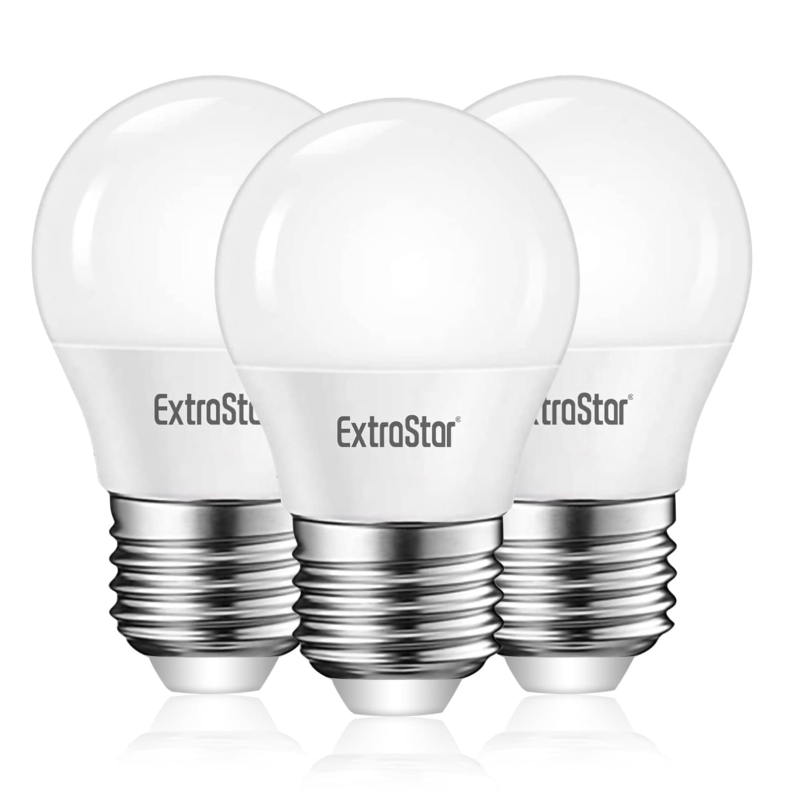 EXTRASTAR E27 LED Light Screw Bulb 6W, Warm White 3000K Energy Saving, 42W Equipment, Golf Ball Bulbs, 510LM, Non-Dimmable, 3 Count