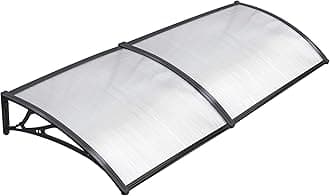 Front Door Canopy, Door Porch Canopy, Rain Cover Awning Shelter Outdoor Roof Shade Patio, Black, 240 x 80 x 23 cm