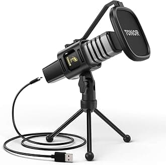 TONOR USB Microphone for PC, Cardioid Condenser Computer Mic with Tripod Stand, Pop Filter, Shock Mount for Gaming, Streaming, Podcasting, YouTube