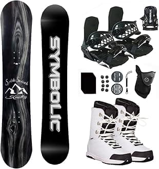 Symbolic Knotty Airtracks Men Snowboard & Bindings & Boots & Leash & Stomp & Gaiter Complete System Package