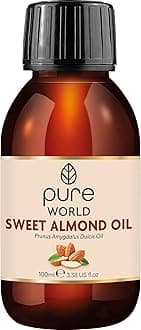 Natural Sweet Almond Oil 100ML 100% Pure Undiluted Premium Quality Cold Pressed Almond Oil – Massage, Skin, Nails, Body and Face, Edible Vegan.